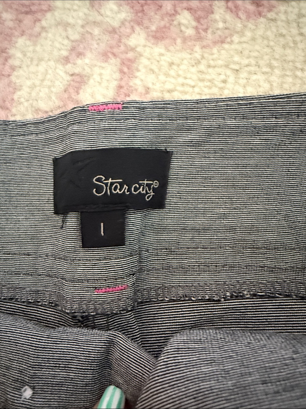 Gray Cropped Capris with Button Hem - Picture 2 of 6